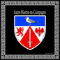 Plaque métal décorative carrée noire blason Saint-Martin-en-Campagne, Seine Maritime (76)