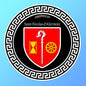 Plaque métal décorative ronde noire Ø 30 cm blason Saint-Nicolas-d’Aliermont, Seine Maritime (76)