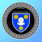 Plaque métal décorative ronde noire blason Saint-Quentin-au-Bosc, Seine Maritime (76)