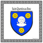 Plaque métal décorative carrée blanche blason Saint-Quentin-au-Bosc, Seine Maritime (76)