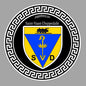 Plaque métal décorative ronde noire Ø 30 cm blason Saint-Vaast-Dieppedalle, Seine Maritime (76)