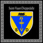 Plaque métal décorative carrée noire 30 X 30 cm blason Saint-Vaast-Dieppedalle, Seine Maritime (76)