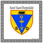 Plaque métal décorative carrée blanche 30 X 30 cm blason Saint-Vaast-Dieppedalle, Seine Maritime (76)