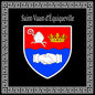 Plaque métal décorative carrée noire 30 cm x 30 cm blason Saint-Vaast-d'Equiqueville, Seine Maritime (76)