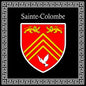 Plaque métal décorative carrée noire 30 x30 cm blason Sainte-Colombe, Seine Maritime (76)