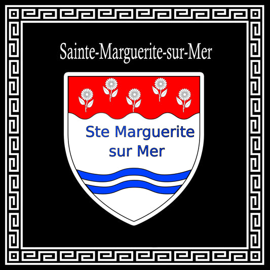 Plaque métal décorative  30x30 CM carrée noire  Sainte-Marguerite-sur-Mer, Seine Maritime (76) (Copie)
