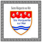 Plaque métal décorative  30x30 CM carrée blanc  Sainte-Marguerite-sur-Mer, Seine Maritime (76)