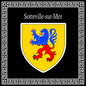 Plaque métal décorative carrée noire 30 X 30 cm  blason Sotteville-sur-Mer, Seine Maritime (76)