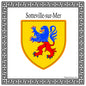 Plaque métal décorative carrée blanche 30 X 30 cm  blason Sotteville-sur-Mer, Seine Maritime (76)