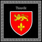 Plaque métal décorative carrée blanche 30 X 30 cm blason Thiouville, Seine Maritime (76)