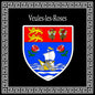 Plaque métal décorative carrée noire 30 X 30 cm blason Veules-les-Roses, Seine Maritime (76)