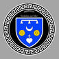 Plaque métal décorative ronde noire Ø 30 cm  blason Veulettes-sur-Mer, Seine Maritime (76)
