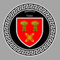 Plaque métal décorative ronde noire Ø 30 cm blason Yvetot, Seine Maritime (76)