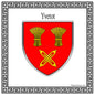 Plaque métal décorative carrée blanche 30X30 cm blason Yvetot, Seine Maritime (76)