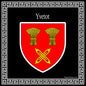 Plaque métal décorative carrée noire 30X30 cm blason Yvetot, Seine Maritime (76)