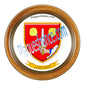 Plaque métal décorative format rond Ø 30 cm cadre bois Albestroff, canton du Saulnois, Moselle 57