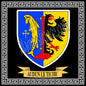 Plaque métal décorative fond blanc carrée 30 x 30 cm blason Audun-le-Tiche, canton de Algrange, Moselle 57