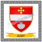 Plaque métal décorative  fond blanc carré 30 x  30cm  blason Augny, canton Les Coteaux de Moselle 57