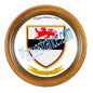 Plaque métal décorative format rond Ø 30 cm cadre bois Aulnois sur Seille, canton du Saulnois, Moselle 57