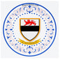 Plaque métal décorative aile lys ronde Ø 30 cm blason Aulnois-sur-Seille, canton du Saulnois Moselle 57