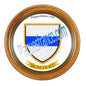 Plaque métal décorative format rond Ø 30 cm cadre bois Bioncourt, canton du Saulnois, Moselle 57