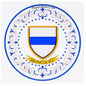Plaque métal décorative aile lys ronde Ø 30 cm blason Bioncourt, canton du Saulnois Moselle 57