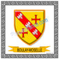 Plaque métal décorative fond blanc  carrée 30 x 30 cm blason Boulay-Moselle, canton de Boulay-Moselle, Moselle 57