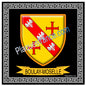 Plaque métal décorative fond noir  carrée 30 x 30 cm blason Boulay-Moselle, canton de Boulay-Moselle, Moselle 57