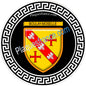 Plaque métal décorative fond noir  ronde Ø 30 cm blason Boulay-Moselle, canton de Boulay-Moselle, Moselle 57