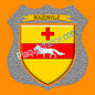 Plaque métal décorative écusson fond plaques métal format  Ø 30 cm  blason Bouzonville, canton Bouzonville 57