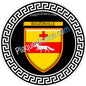 Plaque métal décorative fond noir rond  Ø 30 cm blason Bouzonville, canton Bouzonville 57