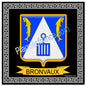 Plaque métal décorative fond noir carré 30 x 30cm  blason Bronvaux, canton Rombas 57