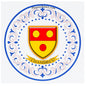 Plaque métal décorative frise lys ronde Ø 30 cm blason Chambrey, canton du Saulnois Moselle 57