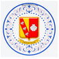 Plaque métal décorative aile lys ronde Ø 30 cm blason Château-Salins, canton du Saulnois Moselle 57