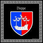 Plaque métal décorative carrée noire 30 x 30 cm blason Dieppe, Seine Maritime (76)