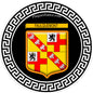 Plaque métal décorative fond noir rond Ø 30 cm blason Faulquemont, canton Faulquemont 57