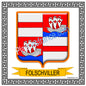 Plaque métal décorative fond carré blanc 30 x 30 cm blason Folschviller, canton Saint-Avold 57