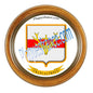 Plaque métal décorative format rond Ø 30 cm cadre bois Francaltroff, canton du Saulnois, Moselle 57