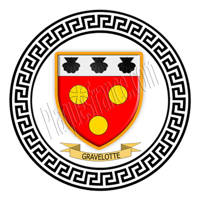 Plaque métal décorative fond blanc ronde Ø 30 cm blason Gravelotte, canton Les Côteaux Mosellans Moselle 57