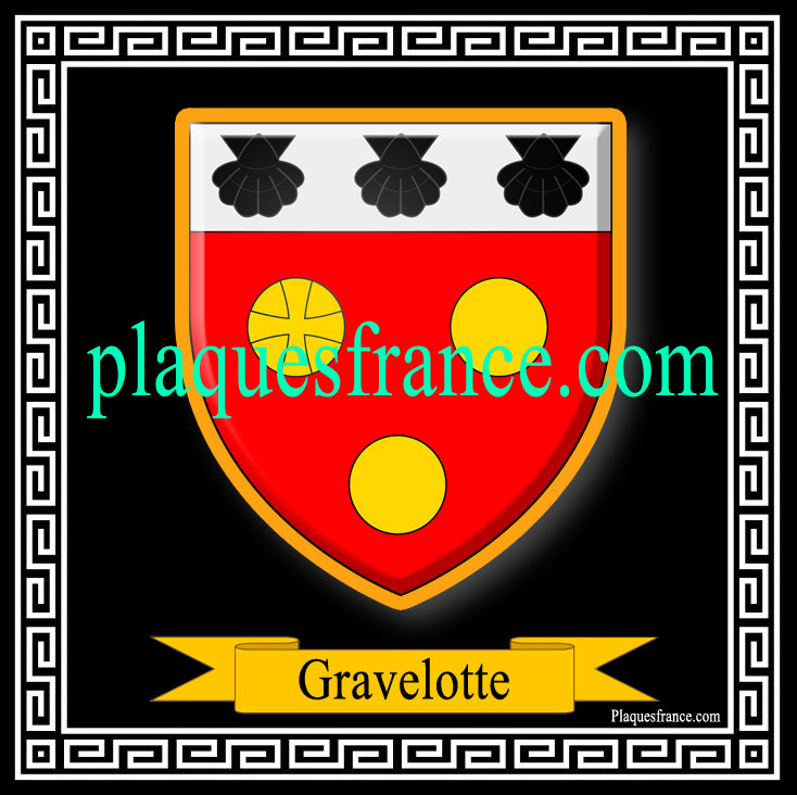Plaque métal décorative fond noir carrée 30 x 30 cm blason Gravelotte, canton Les Côteaux Mosellans Moselle 57
