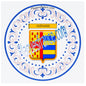 Plaque métal décorative aile lys ronde Ø 30 cm blason Guénange, canton de Metzervisse, Moselle 57