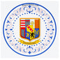 Plaque métal décorative aile lys ronde Ø 30 cm blason Insming, canton du Saulnois Moselle 57