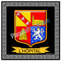Plaque métal décorative fond noir carrée 30 x 30 cm blason L'Hôpital, canton de Saint-Avold, Moselle 57