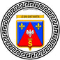 Plaque métal décorative fond blanc ronde Ø 30cm  blason Le Ban Saint Martin 57