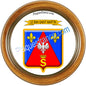 Plaque métal décorative cadre bois ronde Ø 30cm  blason Le Ban Saint Martin 57
