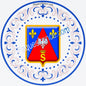 Plaque métal décorative façon assiette aile lys ronde Ø 30cm  blason Le Ban Saint Martin 57