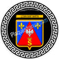 Plaque métal décorative fond noir ronde Ø 30cm  blason Le Ban Saint Martin 57