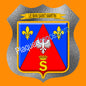 Plaque métal décorative format écusson Ø 30cm fond verre dépoli blason Le Ban Saint Martin 57 (Copie)