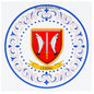 Plaque métal décorative aile lys ronde Ø 30 cm blason Léning, canton du Saulnois Moselle 57