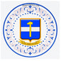 Plaque métal décorative aile lys ronde Ø 30 cm blason Loudrefing, canton du Saulnois Moselle 57